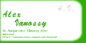 alex vamossy business card